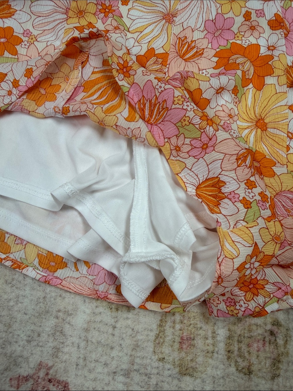Altar'd State Orange & Pink Floral Shorts - Picture 5 of 7